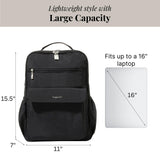 Baggallini Everyday Laptop Backpack - 11x15.5 Lightweight Water-Repellent Nylon Travel Bag w/Padded Laptop Sleeve & RFID