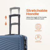 Rosamo Luggage Sets 3 Piece, ABS Suitcase Set (20/24/28), Hardside luggage with Spinner Wheels, Travel Luggage,14x8x9 Airline Approved Carry on, Lightweight Luggage with High-Security Lock