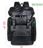 Baosha BP-16 PU Leather Casual Backpack 15.6inch Laptop Backpack Travel Backpack Hiking Comping Backpack Daypack Black