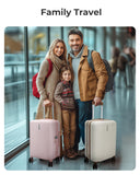 BAGSMART Carry On Luggage 22x14x9 Airline Approved with Spinner Wheels,100% PC Hardside Expandable Luggage with TSA Lock for Trips, 20 Inch Rolling Suitcases for Men Women,Pink