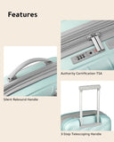 LUGGEX Carry on Luggage with Charger, Lightweight Suitcase 2 Piece with Spinner Wheels (Mint, 14/20)