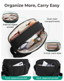 BAGSMART Cross Body Purse, Mini Crossbody Bags for Women Travel Purse, Puffy Shoulder Handbag Wallet with RFID Blocking Slots, Black-small