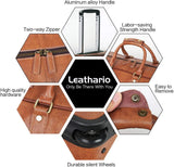 Leathario Leather Luggage travel duffle bag weekend overnight bag rolling suitcase