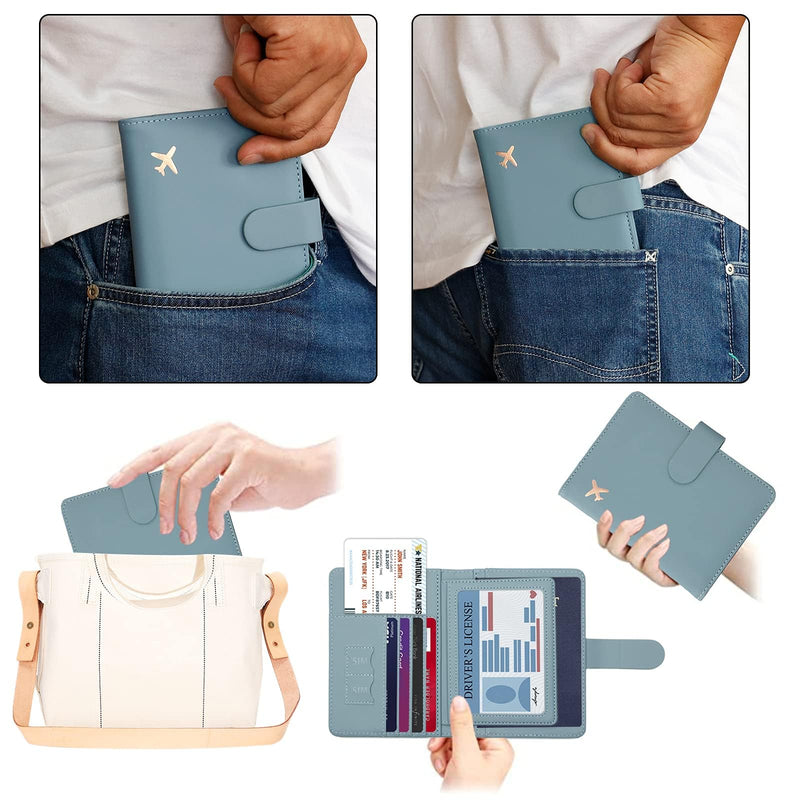 Melsbrinna Rfid Passport Holder for Travel women/Men, Cute Passport Wallet Rfid Blocking Card Slots, Rfid Passport Cover/CaseTravel Wallet, Passport Book Holder (1, Green2)