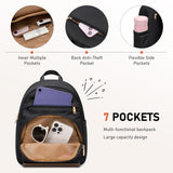 TENSTAR Mini Backpack for Women Stylish Convertible Back Pack Purse, Light Weight Daypack Purses Daily Backpack Cute Bookbag for College Travel, Black