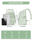 Waterproof Aesthetic Backpack For School, Cute High School Bookbag For Teen Girls Boys, Lightweight Casual Daypack Backpack For Women Men, College Backpack With Lots Of Pockets（MintGreen）