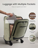 LOVEVOOK Carry On Luggage 22x14x9 Airline Approved, Softside Suitcase with Spinner Wheels for Men Women, 22 Inch Rolling Luggage with TSA Lock Multiple Compartments for Travel Business Trip