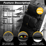 3 In 1 Tactical 45L Military Backpack Travel Duffle Bag for Weekender Gym Workout Deployment
