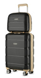 LUGGEX Carry on Luggage with Spinner Wheels, Lightweight Suitcase 2 Piece, Expandable (Grey, 14/20)