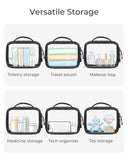 BAGSMART Clear TSA-Approved Toiletry Bag, Large Opening Quart Sized Makeup Bag with Handle, Double Zipper, Clear Cosmetic Organizer for Women