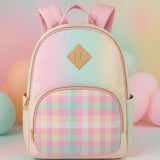 Emma & Chloe Pastel Waterproof Vinyl Backpack for Traveling and Commuting (Ombre Stripes)