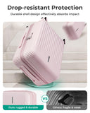 BAGSMART Carry On Luggage 22x14x9 Airline Approved with Spinner Wheels,100% PC Hardside Expandable Luggage with TSA Lock for Trips, 20 Inch Rolling Suitcases for Men Women,Pink
