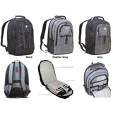 Dejuno Dejuno Commuter Backpack Checkpoint-friendly 15.6" Laptop Pocket - Heather Grey Laptop Backpack, Heather Grey