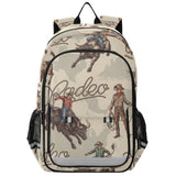 Glaphy Cowboys Pattern West with Bulls Backpack School Bag Lightweight Laptop Notebook Tablet Backpack Students Travel Bookbag with Reflective Stripes