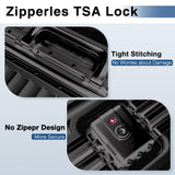 Krute Zipperless Luggage with Spinner Wheels Checked Aluminum Frame Luggage PC Hard Shell Suitcase with Charger and Cup Holder TSA Lock No Zipper 24 Inch Suitcases