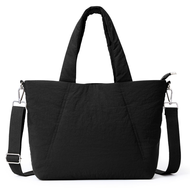 KALIDI Quilted Carryall Tote Bag for Women Large Puffer Crossbody Handbags Shoulder Soft Fluffy Lightweight Travel