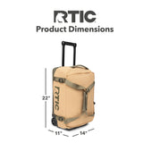 RTIC Road Trip Rolling Duffle Bag with Wheels for Men and Women, Traveling Tote for Camp, Travel, Gym, Weekender, Camping, Overnight Carry On, Sports, Spacious, Water Resistant, Medium, Trailblazer