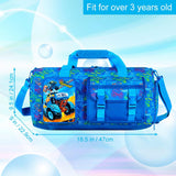 Kids Duffle Bag for Boys, Water Resistant Travel Bag with Separate Shoe Compartment for Sports, Gym, Overnight Weekender - Truck