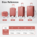 4 Piece Luggage Set Expandable ABS Travel Suitcase Set with Double Spinner Wheels TSA Lock Hardshell Durable Lightweight Traveling Luggage Sets Gift for Back to School (Rose Golden, 28in26in20in13in)