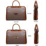 Blofinche Genuine Leather laptop Briefcase: Messenger shoulder bag 15 16 inch men macbook case women work satchel designer handbag Brown