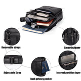 Ariscobull Leather Messenger Bag for Men, Small Leather Sling Shoulder Bag Messenger Pack for Men, Man Purse (Medium Black)