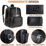 VASCHY Diaper Bag Backpack for Mum Dad, Unisex Large Waterproof Vegan Leather Baby Bag with Changing Pad,Insulated Pockets,Padded Laptop Sleeve for Travel,Black