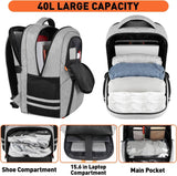 Ytonet Gym Backpack For Men Women, Backpack for Men with Shoe Compartment, Water Resistant Workout Sports Bag Fit 15.6 Inch Laptop, Gym, Sports, Camping, Hiking, Grey