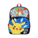 Bioworld Pokemon Poke Balls & Character Print 5-Piece 16" Backpack Set for Boys