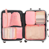 7PCS Packing Cubes for Suitcases, Travel Luggage Organizer Bags, Suitcase Organizer Bags Set for Carry on Luggage Travel Essentials, Pink