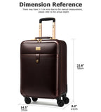 feilario 2Pcs Leather Business Spinner Wheel Luggage Waterproof Carry-On Suitcase with TSA Lock - Capacity 36-55L