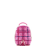 Chanel, Pre-Loved Classic CC Chain Pocket Backpack Quilted Tweed Mini, Pink