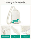 BAGSMART Crossbody Sling Bags for Women, Small Crossbody Purse Fanny Packs with Adjustable Strap, Sling Backpck for travel-Beige