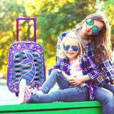 AGSDON Kids Suitcase for Girls, Cute Mermaid Rolling Luggage Wheels for Children Toddler