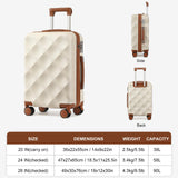 Somago 2 PieceLuggage Set (20"/24") with Duffel Bag and Toiletry Bag, Carry On Luggage Airline Approved with YKK Zipper TSA Lock ABS Hardside Luggage Spinner Wheels