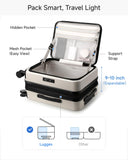 LUGGEX Carry On Luggage Top Opening, FLT Expandable Polycarbonate Hard Shell Suitcase with Wheels (FX-Lite, Blue, 20 Inch, 36L-41L)