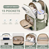 Laptop Backpack for Women Bookbag: 15.6 inch Work School Backpacks with Pouch Pocket for Large Capacity Cup & USB Charger College Book Bag Travel Business Nurse Teacher Bookbags Anti-theft Back Pack