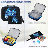 ZHIMEBYE School Backpacks for Boys - 4pcs Gamer Boys Backpacks with Lunch Box Set for Kids Teens Elementary Middle School, 17″ Large Capacity Students Bookbag, Perfect for Travel