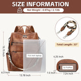 AGLOD Vegan Leather Laptop Backpack for Women 15.6 Inch Work Backpack Purse for Travel College