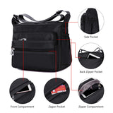 NOTAG Crossbody Bag for Women Waterproof Shoulder Bag Messenger Handbags Casual Nylon Purse Handbag (Large, Black)