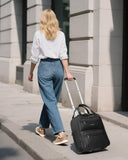 LUGGEX Underseat Carry On Luggage with Wheels, UDK Stylish Lightweight Under Seat Luggage, Soft Sided Personal Item Suitcase for Short Trip (UX-Core, All Black, 16 Inch)