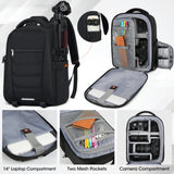 SDYSM Camera Bag Backpack Professional for DSLR SLR Mirrorless Camera Waterproof Laptop Back Pack 14 Inch with Rain Cover Anti Theft Travel Case Large Capacity Photography Backpack Black