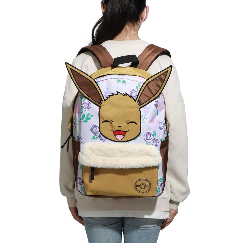Bioworld Pokémon Eevee All-Over Print Characters 17" Adult Backpack