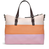 RADLEY London Lyme Terrace Stripe Women's Medium Leather Ziptop Satchel Bag, Clay Pink