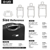 Coolife Luggage 4 Piece Set Suitcase TSA Lock Spinner Softshell lightweight(black+blue)