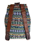 Zeollashop Hippie Canvas Women Backpack Purse- Boho Style Ethnic Drawstring Causal Double Shoulder Vintage Travel Daypack (Landscape), Large