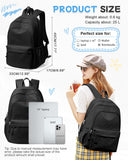 Black Backpack for School, High School Bookbag Back Pack for Teens Girls Boys, Lightweight College Backpack Bookbag for Women Men, Simple Casual Daypack Backpack Mochilas Escolares para Adolescentes