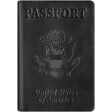 BIAOTIE Premium Leather Passport Holder Covers, Rfid Travel Wallet Passport Document Holder, Travel Essentials Wallet Cover Case for Men and Women (Black)