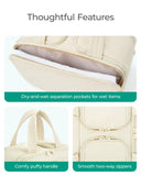 BAGSMART Travel Toiletry Bag, Puffy Large Toiletry Bag for Women, Lightweight Cosmetic Makeup Bag Organizer with Handle for Traveling, Accessories, Essentials, Toiletries (Green)