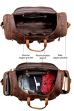 28" Vintage Duffel Classic Style with Modern Outlook Retro Thick Full Grain Cowhide Handmade Airplane Underseat Carry On Bags Leather Gym Overnight Luggage Bag (24 inch)