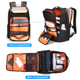 FENRUIEN 17 Inch Travel Backpack for Men, Expandable Water Resistant Computer Backpack with USB Port, Black Laptop Bag for Business/College/Work